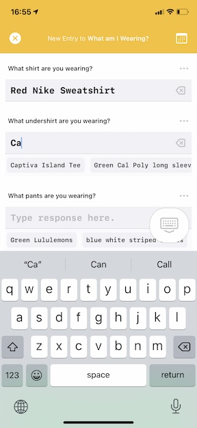 Suggested and remembered responses in Logger