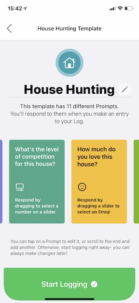 screenshot showing the template editing screen