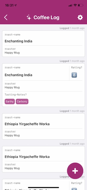 screenshot showing a list of log entries